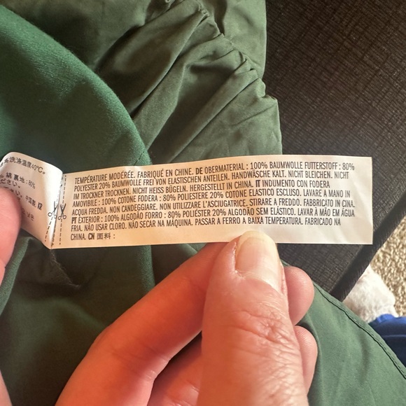 Sage Forest Green Mini Dress NWT Hyacinth House babydoll large sweetheart puff - Picture 15 of 16